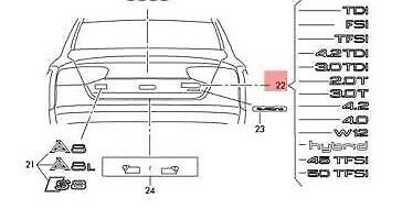 NEW GENUINE AUDI Q3 Q5 Q7 A8 S8 REAR 40 TFSI EMBLEM BADGE CHROME 8U0853744A - Image 2