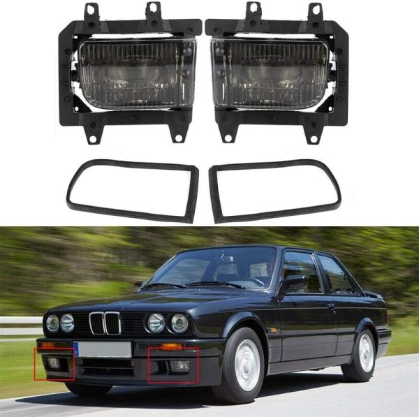 Black Smoked Fog Lights For BMW 3 Series E30 87-93 Facelift - Image 9
