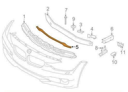 NEW GENUINE BMW F20 F21 F30 F31 FRONT BUMPER LOWE CARRIER COVER REINFORCEMENT 51647266325 - Image 2