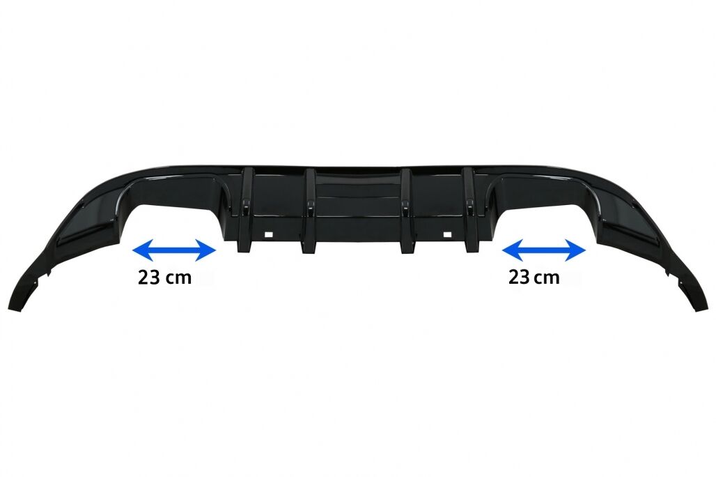 Front Bumper Lip Extension Spoiler with Central Badgeless Grille and Rear Diffuser suitable for VW Golf 7.5 Facelift (2017-2020) Piano Black & Red - Image 18