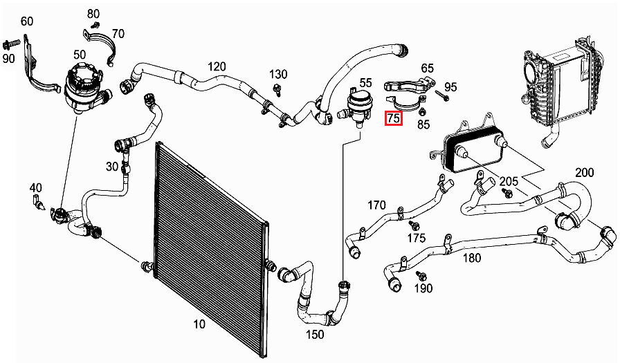 NEW GENUINE MERCEDES BENZ E CLASS W213 ENGINE COOLANT PUMP BRACKET A6541411300 - Image 2