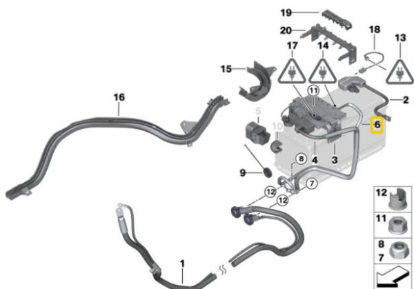 NEW GENUINE BMW E90 E91 E92 E93 POSITIVE BATTERY LEAD 61126938504 - Image 2