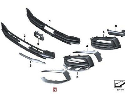 NEW GENUINE BMW 1 SERIES F40 SPORT LINE FRONT BUMPER SIDE GRILLE TRIM LEFT BLACK 51117475993 - Image 2