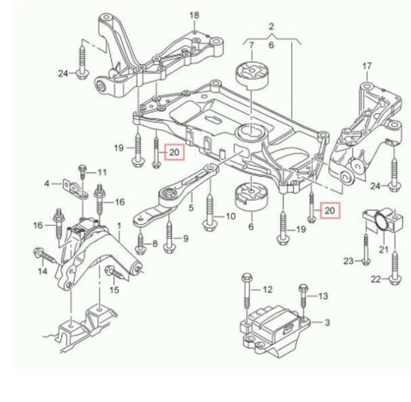 NEW GENUINE VOLKSWAGEN AUDI SKODA FRONT SUSPENSION ANTI ROLL SWAY BAR BOLTS 4PCS - Image 2