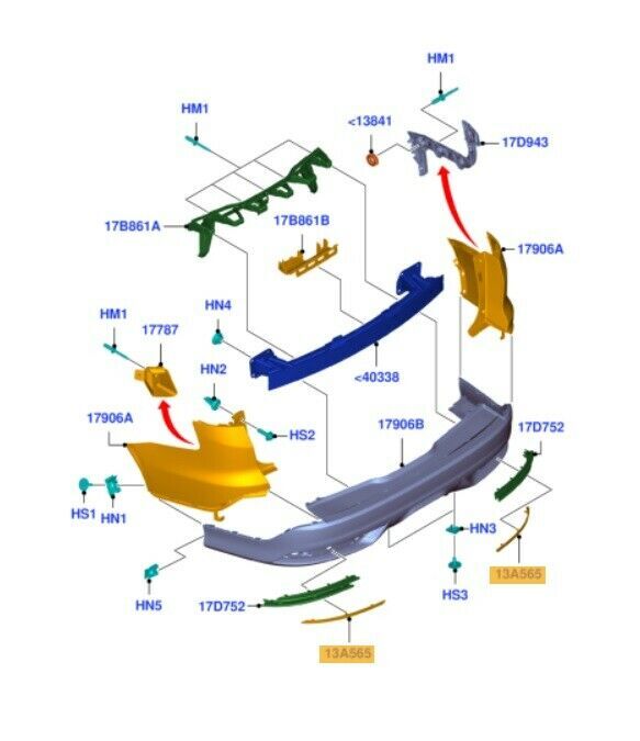 NEW GENUINE FORD FOCUS ST ESTATE 2012- REAR BUMPER LOWER REFLECTOR LEFT N/S 1803911 - Image 2