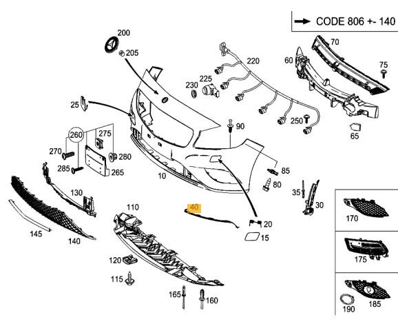 NEW GENUINE MERCEDES BENZ MB A W176 AMG FRONT BUMPER COVER TRIM LEFT N/S A1768851722 - Image 3