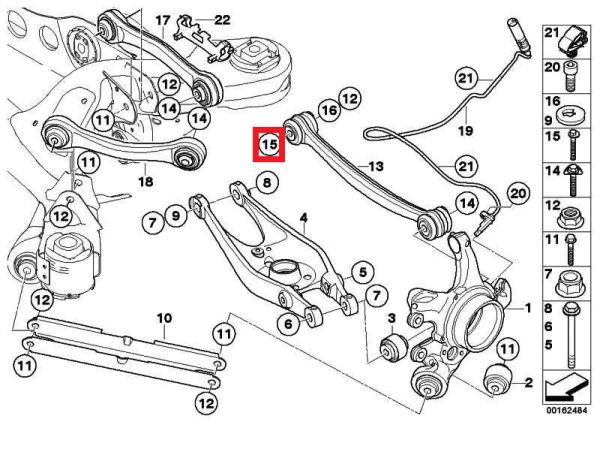 NEW GENUINE BMW E87 E90 REAR SUSPENSION LINK ECCENTRIC CAMBER ADJUSTMENT BOLT 33326764292 - Image 2