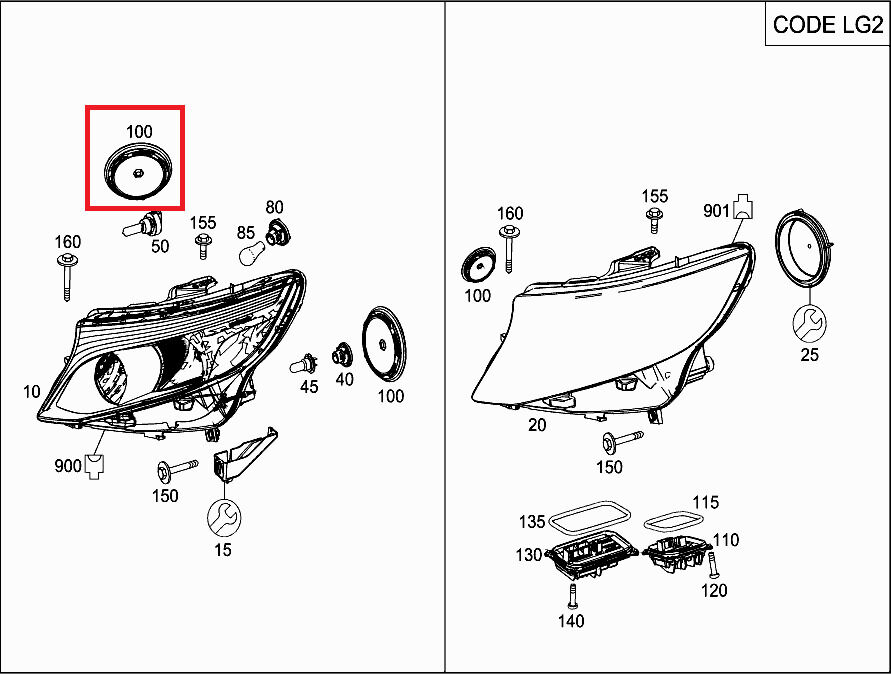 NEW GENUINE MERCEDES BENZ VITO W447 HEADLIGHT BULB BACK COVERING A4478201500 - Image 2