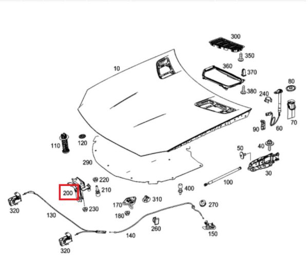 NEW GENUINE MERCEDES BENZ MB SLK R172 ENGINE HOOD RETAINING HOOK A1728800264 - Image 3