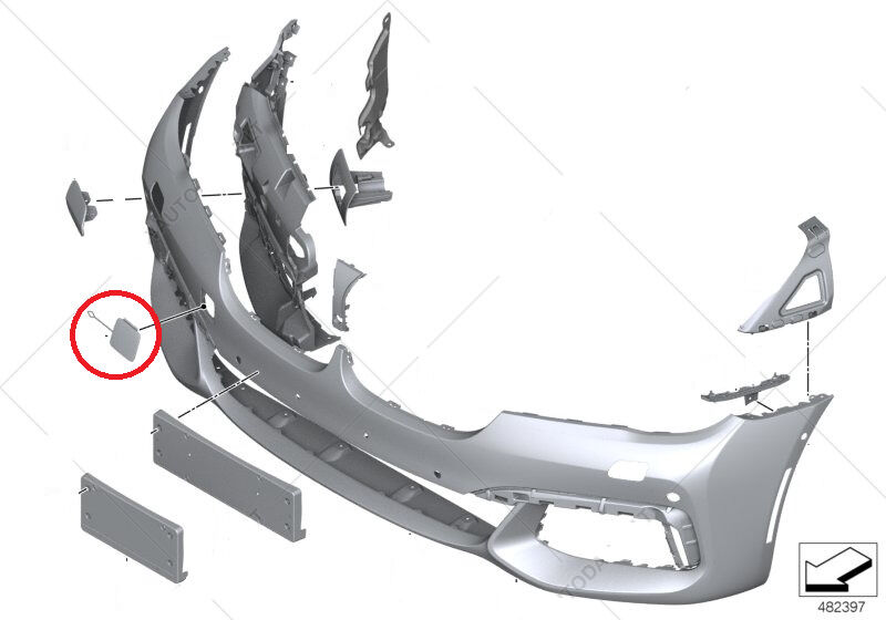 BMW NEW GENUINE 7 SERIES G11 G12 M SPORT FRONT TOW HOOK EYE COVER CAP 51118064756 - Image 3