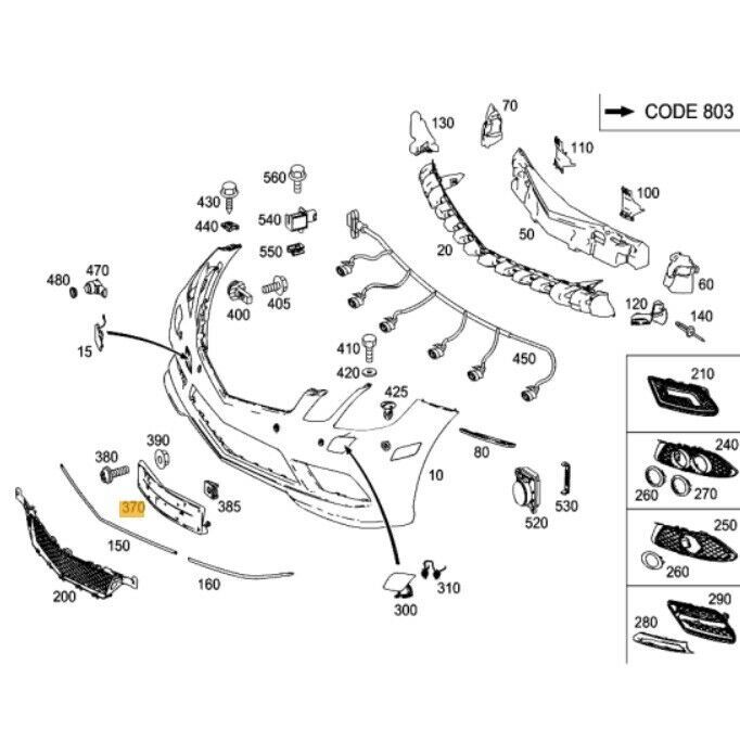 NEW GENUINE MERCEDES MB E CLASS COUPE AMG STYLING FRONT LICENSE PLATE HOLDER A2078851181 - Image 2