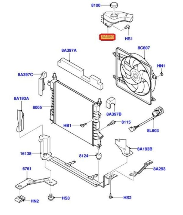 NEW GENUINE FORD KA 02-08 STREET KA 02-05 RADIATOR OVERFLOW EXPANSION TANK 1134883 - Image 2