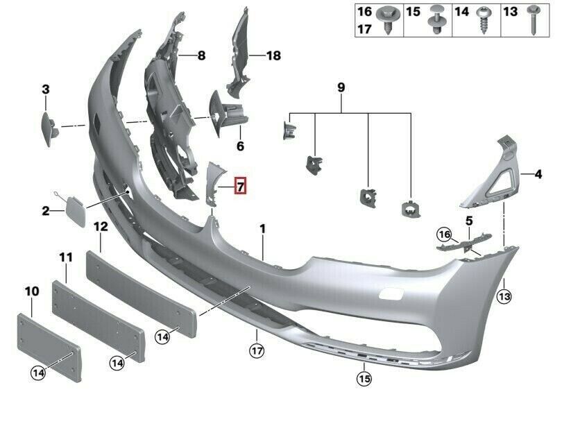 NEW GENUINE BMW 7 SERIES G11 G12 M SPORT I-CAM COVER TRIM GRILLE 51137347382 - Image 2