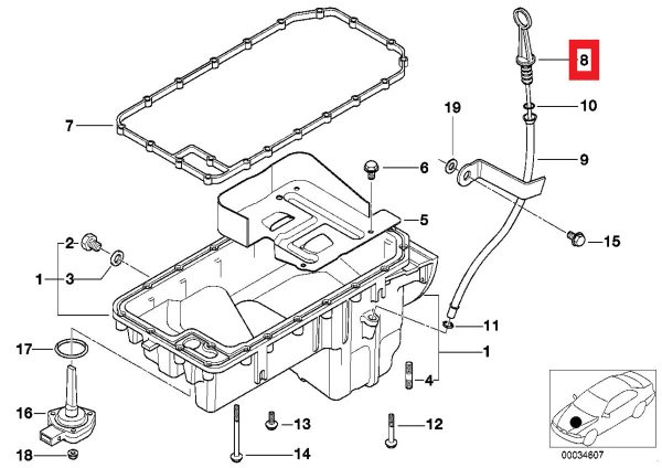 BMW NEW GENUINE 3 SERIES E36 E46 Z3 E36 M43 PETROL ENGINE OIL DIPSTICK 11431247530 - Image 2