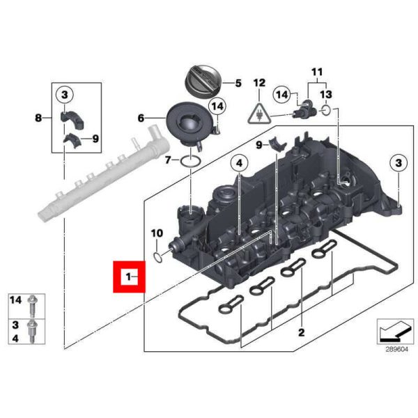 NEW GENUINE BMW 1 2 3 4 5 X3 X5 SERIES N47 DIESEL ENGINE ROCKER HEAD COVER 11128589941 - Image 2