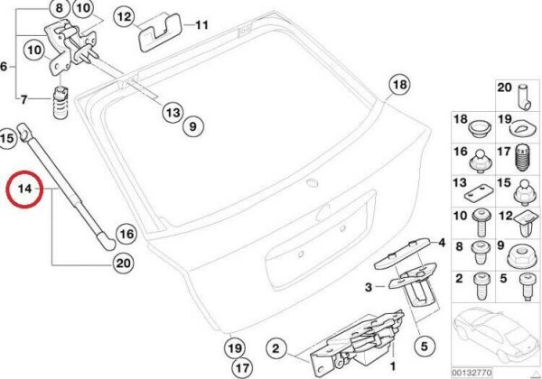 BMW NEW GENUINE 3 SERIES E46 COMPACT GAS SPRING BOOT TRUNK TAILGATE 51247118885 - Image 2