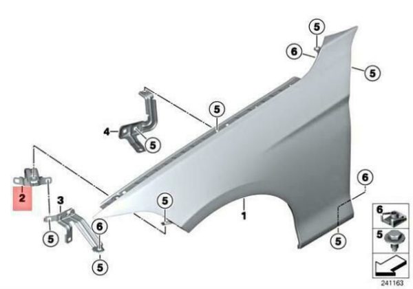 NEW GENUINE BMW 3 SERIES F30 F31 FRONT WING FIXING BRACKET LEFT 1PC 41358066937 - Image 2