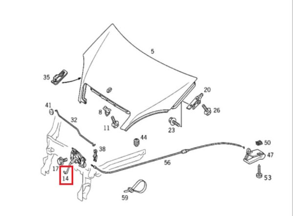 NEW GENUINE MERCEDES BENZ MB A CLASS W168 W169 ENGINE HOOD RELEASE HANDLE - Image 3