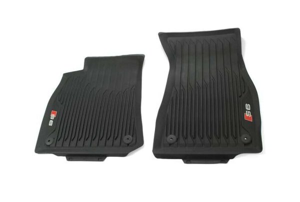 NEW GENUINE AUDI S6 2019- FRONT BLACK RUBBER ALL WEATHER FLOOR MATS LHD 4K1061221A041