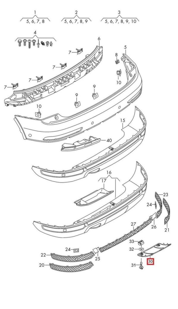 NEW GENUINE AUDI Q3 REAR LOWER CENTER BUMPER PLATE 8U0807819AGRU - Image 2