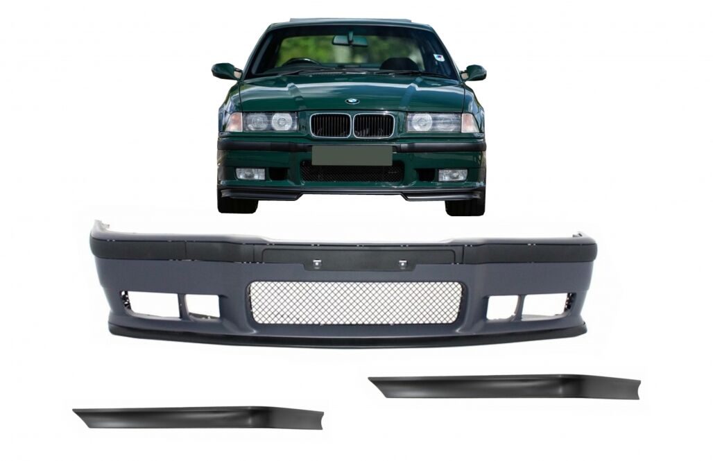 Front Bumper suitable for BMW 3 Series E36 (1992-1998) with Spoiler Splitters Flaps M3 Design