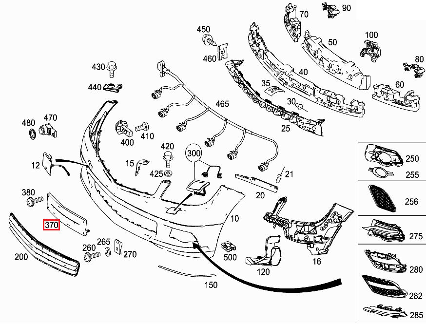 NEW GENUINE MERCEDES BENZ C CLASS W204 FRONT BUMPER LICENSE PLATE MOULDING A2048173978 - Image 2
