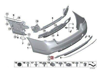 NEW GENUINE BMW 5 SERIES G30 BASIS LUXURY REAR BUMPER BOTTOM TRIM PANEL 51129498614 - Image 2
