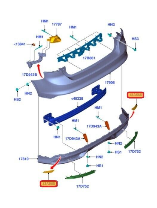 NEW GENUINE FORD FOCUS ST 12-15 REAR BUMPER LIGHT REFLECTOR LEFT RIGHT PAIR SET - Image 2