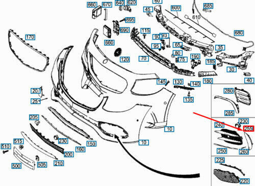 NEW GENUINE MERCEDES BENZ E CLASS W213 E43 AMG FRONT BUMPER LEFT N/S TRIM A2138858901 - Image 2