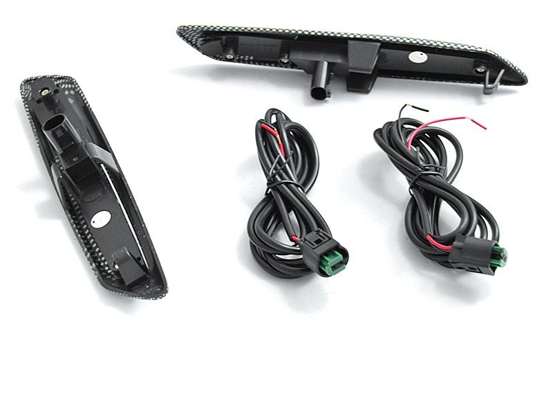 SIDE TURN MARKERS CARBON LOOK SMOKED SEQ LED fits BMW F10/F11 10-13 - Image 2