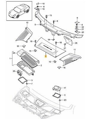 NEW GENUINE PORSCHE 987 BOXSTER CAYMAN 997 CARRERA BLACK BATTERY COVER TRIM 99757256705FMT - Image 2