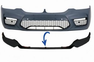 Front Bumper Spoiler suitable for BMW 5 Series G30 G31 Limousine Touring (2017-up) M5 Design Black