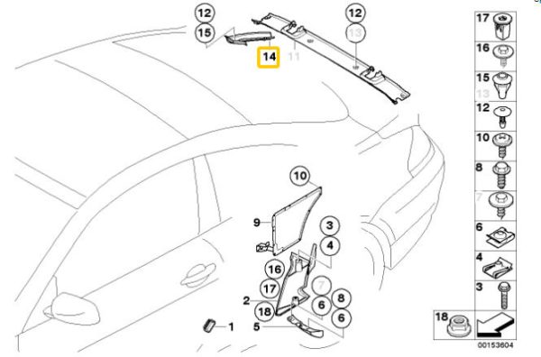 NEW GENUINE BMW 6 SERIES E63 RIGHT O/S WATER CHANNEL COVER 51717124910 - Image 2