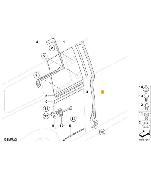 NEW GENUINE MINI CLUBMAN R55 SEAL FOR THE MAIN SIDE THIRD DOOR 51767167230 - Image 2