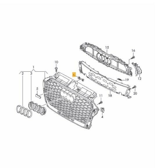 NEW GENUINE AUDI RS3 17- FRONT BUMPER CENTER GRILL BADGE FASTENING ELEMENT 8V5853755 - Image 2