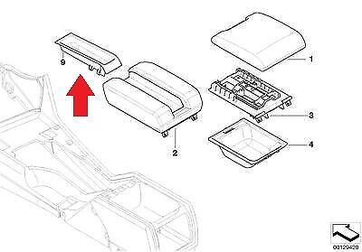 NEW GENUINE BMW 5 X5 7 SERIES E39 E38 E66 E53 TELEPHONE ARMREST TRAY INSERT 51168215943 - Image 2