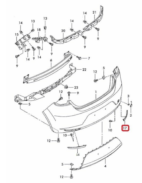 NEW GENUINE SEAT LEON 2006-2010 REAR BUMPER REFLECTOR LIGHT RIGHT O/S 1P0945106B - Image 2