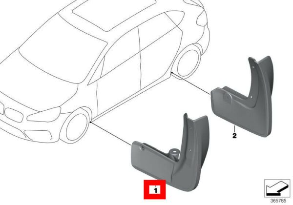 BMW NEW GENUINE 2 SERIES F45 F46 FRONT M SPORT MUD FLAPS SPLASH GUARDS PAIR SET - Image 2