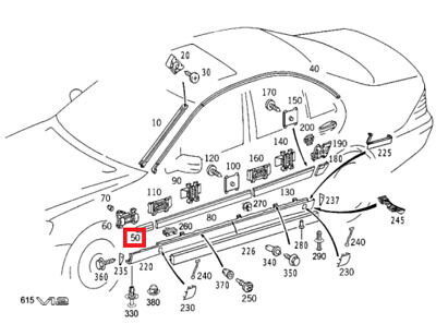 NEW GENUINE MERCEDES BENZ MB S CLASS W220 FRONT LEFT FENDER MOULDING TRIM PRIMED - Image 3