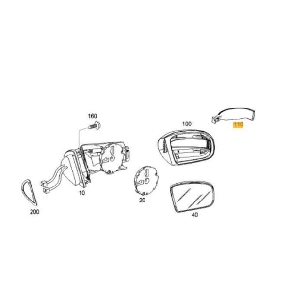 NEW GENUINE MERCEDES BENZ S CLASS W220 WING MIRROR TURN INDICATOR LAMP RIGHT O/S A2208200621 - Image 2