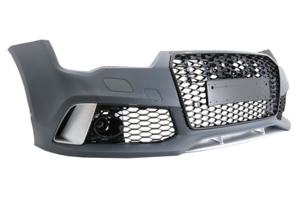 Front Bumper with Add-On Spoiler Lip Real Carbon suitable for Audi A7 4G Facelift (2015-2018) RS7 Design - Image 3