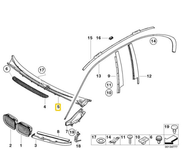 BMW NEW GENUINE 3 SERIES E46 WINDSHIELD COWL APPRON TRIM COVER 51718208483 LHD - Image 2