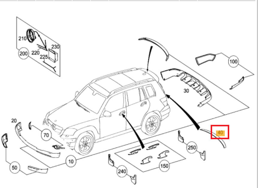 NEW GENUINE MERCEDES MB X204 GLK REAR TRUNK LID CHROME TRIM A2047400222 - Image 2