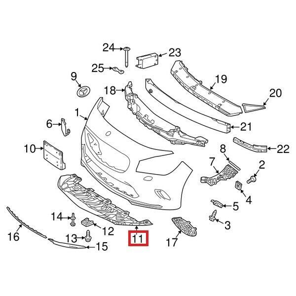 NEW GENUINE MERCEDES-BENZ CLA FRONT BUMPER COVER BOTTOM SUPPORT A1178850100 - Image 2