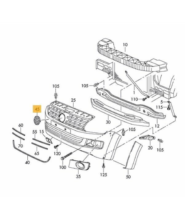 NEW GENUINE VW AMAROK 2010-2017 FRONT BUMPER GRILL CHROME LOGO EMBLEM BADGE 2H0853601AULM - Image 2