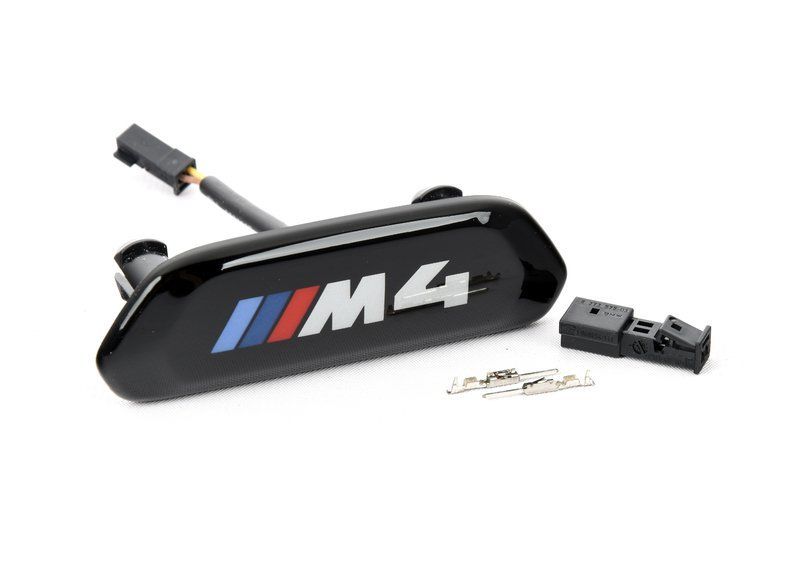 NEW GENUINE BMW 4 F82 F83 M4 FRONT SEAT ILLUMINATED TRIM BADGE EMBLEM 1 PCS