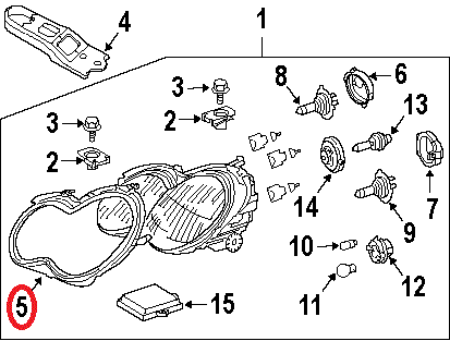 NEW GENUINE MERCEDES MB CLK CLASS C209 2003-2009 HEADLIGHT SEALING GASKET RIGHT A2098260291 - Image 2