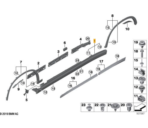 NEW GENUINE BMW X1 SERIES F48 LCI NON LCI PRIMED M SILL TRIM RIGHT SIDE 51778067688 - Image 2