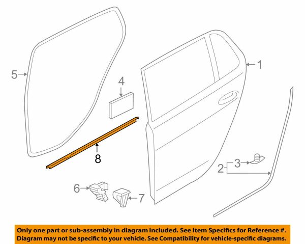 NEW GENUINE VW GOLF MK7.5 E-GOLF 15-18 LEFT N/S REAR DOOR OUTER WINDOW SEAL TRIM 5G6839477F5AP - Image 2
