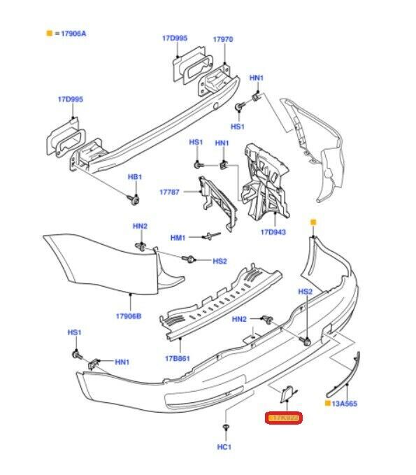 NEW GENUINE FORD GALAXY WA6 2006-2015 REAR BUMPER TOW HOOK COVER CAP 1475200 - Image 2